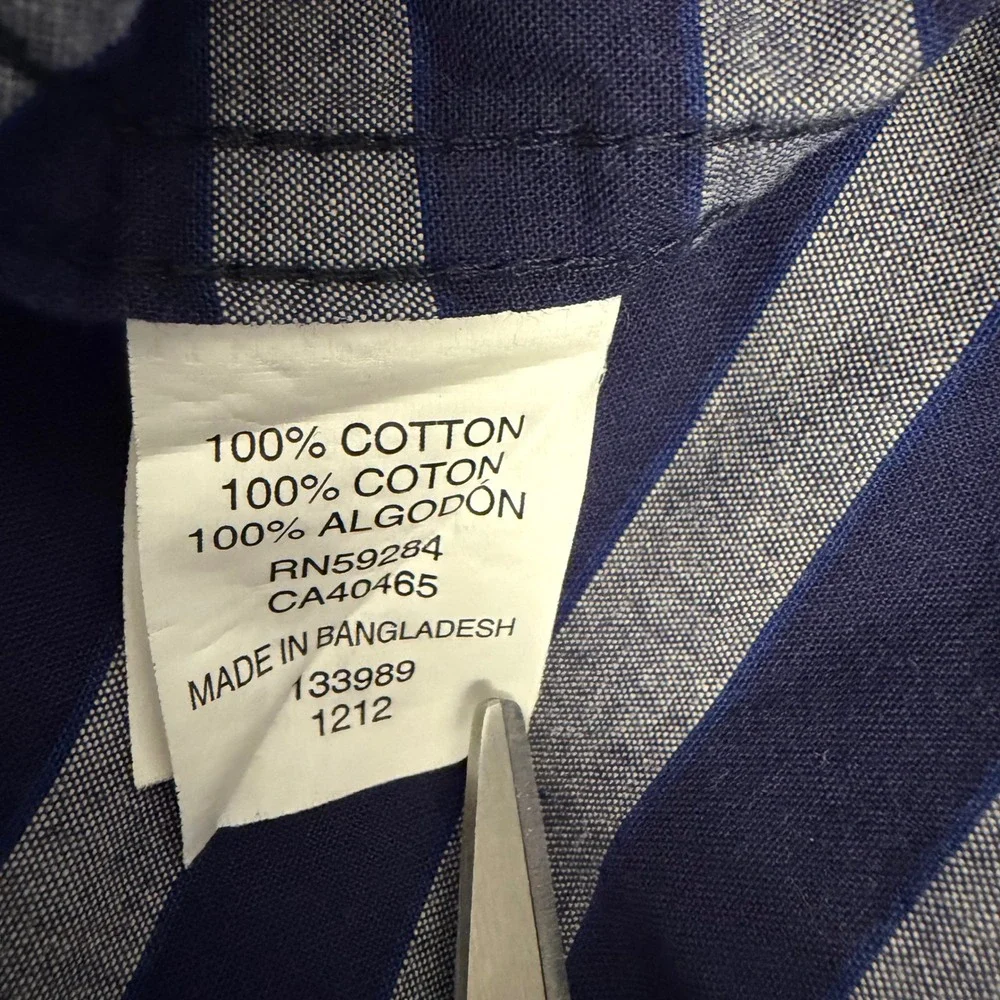 The Childrens Place Boys Navy Blue White Plaid Button Down Shirt Size S 5/6